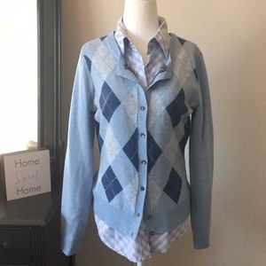 Coordinating button up and cardigan set